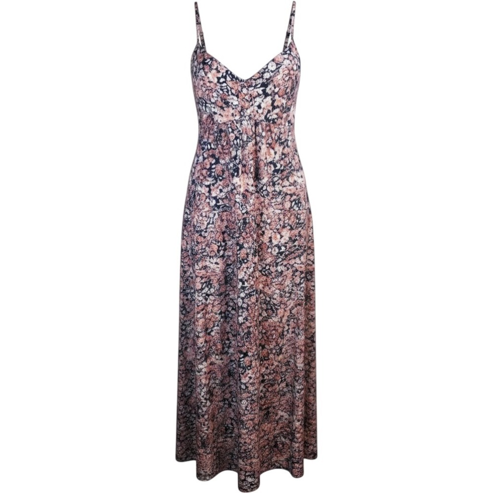 Unbranded Floral Maxi Dress Small Cutout Back Tiered Boho Cottage Festival